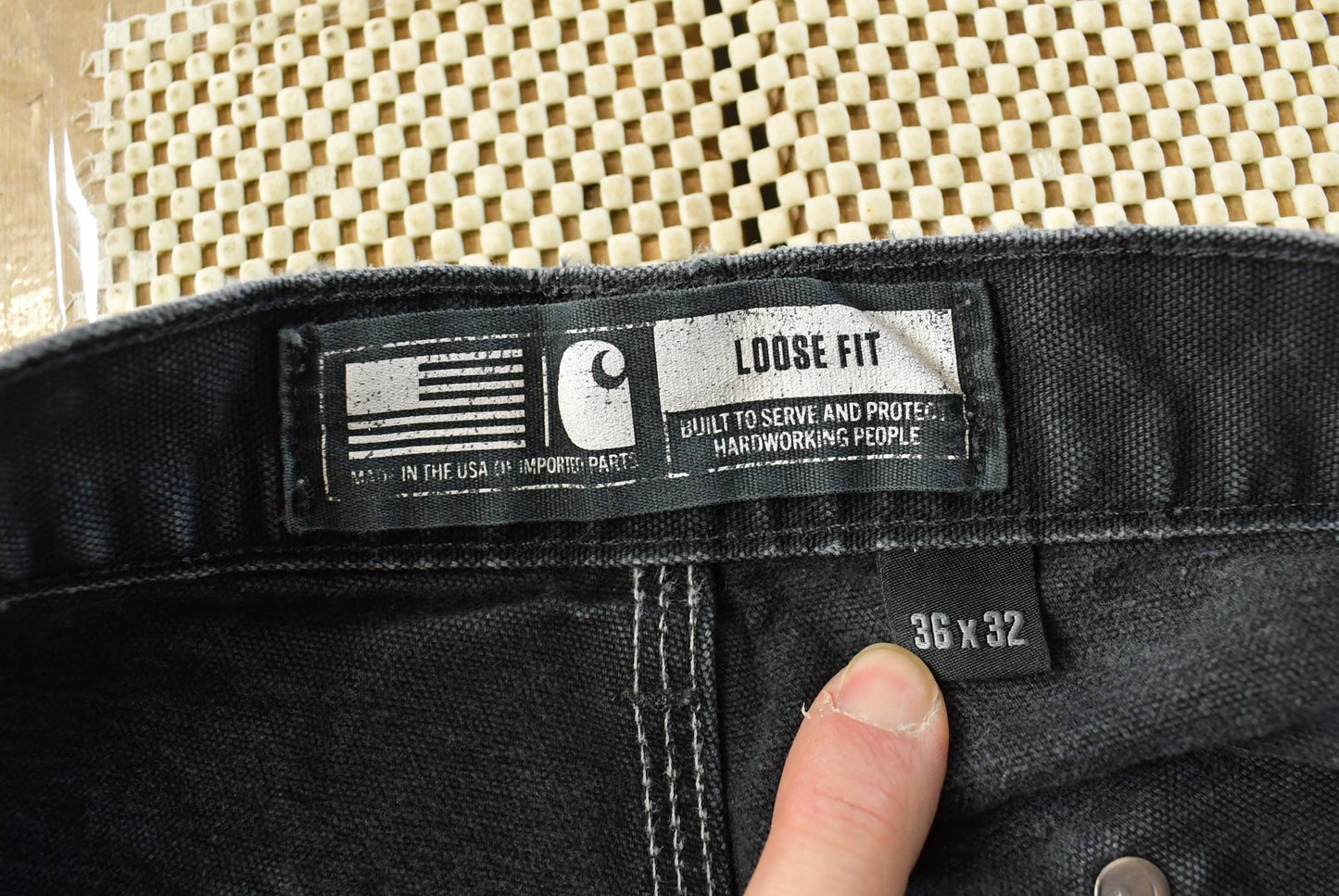 Vintage 2000s Carhartt Double Knee Denim Black Jeans Men's 34 x 30