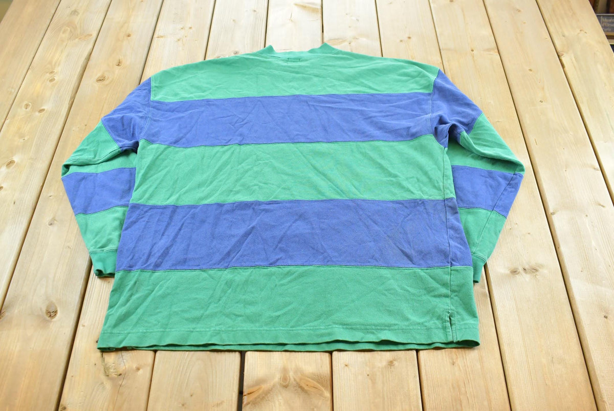 Vintage 1990s Gap Striped Long Sleeve T Shirt Men's 2XL / 90's Preppy Shirt / Streetwear / Basic Layering Essential