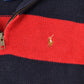 Vintage 2000s Polo Ralph Lauren Striped Quarter Zip Knit Sweater Youth M