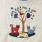 Vintage 1990s Cat Embroidered Cute Grandma Style Crewneck Sweatshirt Men's Large
