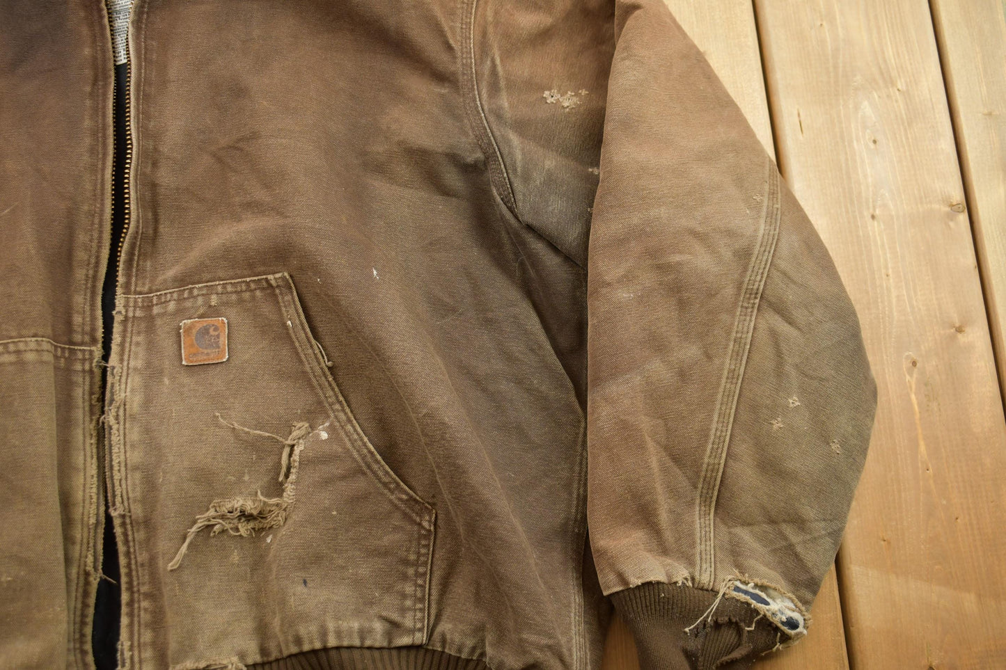 Vintage 1990s Carhartt Brown Active Jac Jacket Size Large Men's 2XL