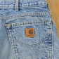 Vintage 1990s Carhartt Flannel Lined Denim Work Jeans Men's 32 x 32