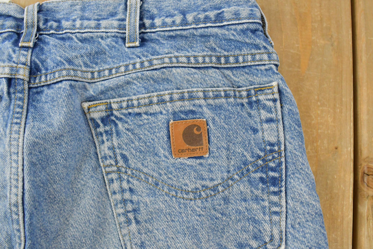Vintage 1990s Carhartt Flannel Lined Denim Work Jeans Men's 32 x 32