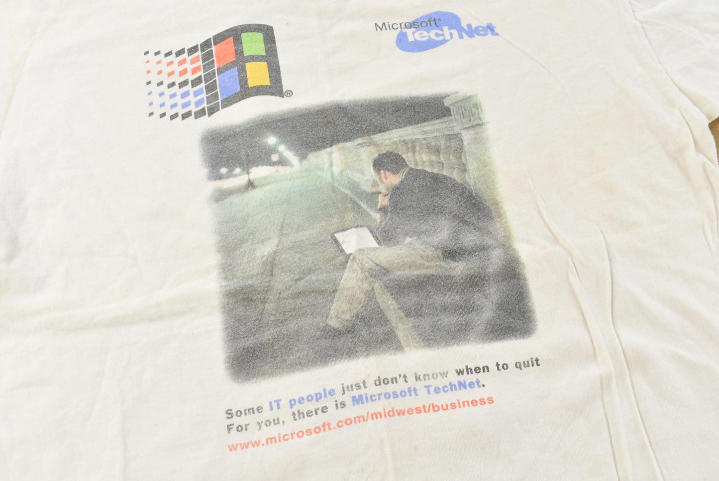Vintage 2000 Microsoft Windows TechNet IT Souvenir T-Shirt Mens L