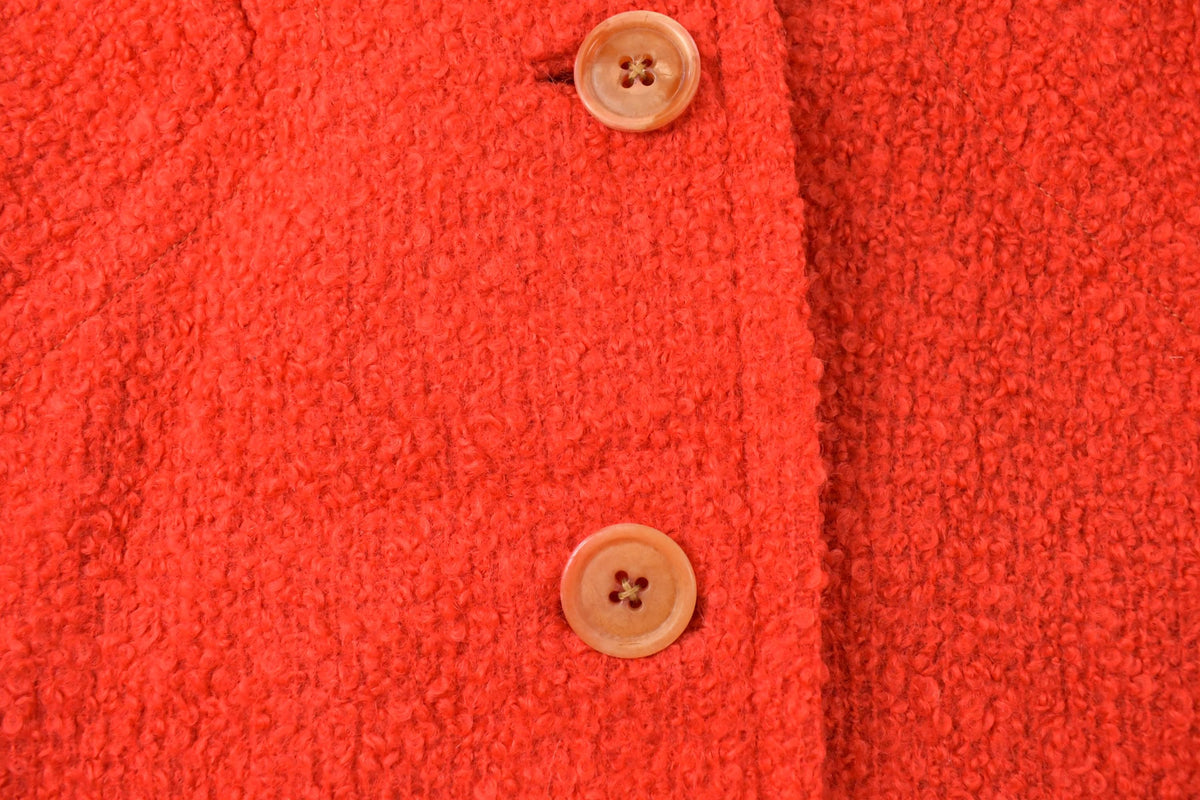 Vintage 1980s Shaggy Button Up Blouson Jacket Women's M