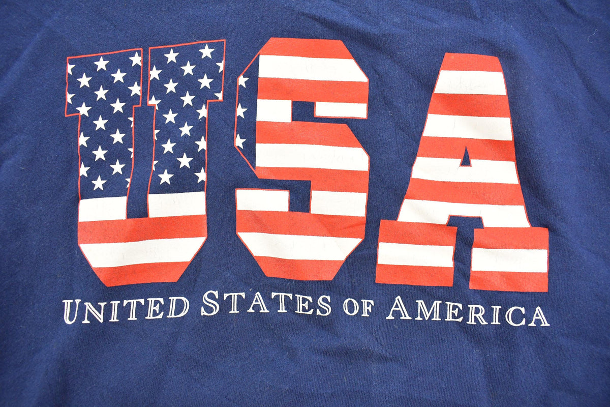 Vintage 1990s USA Spell Out Crewneck Sweatshirt Men's XL