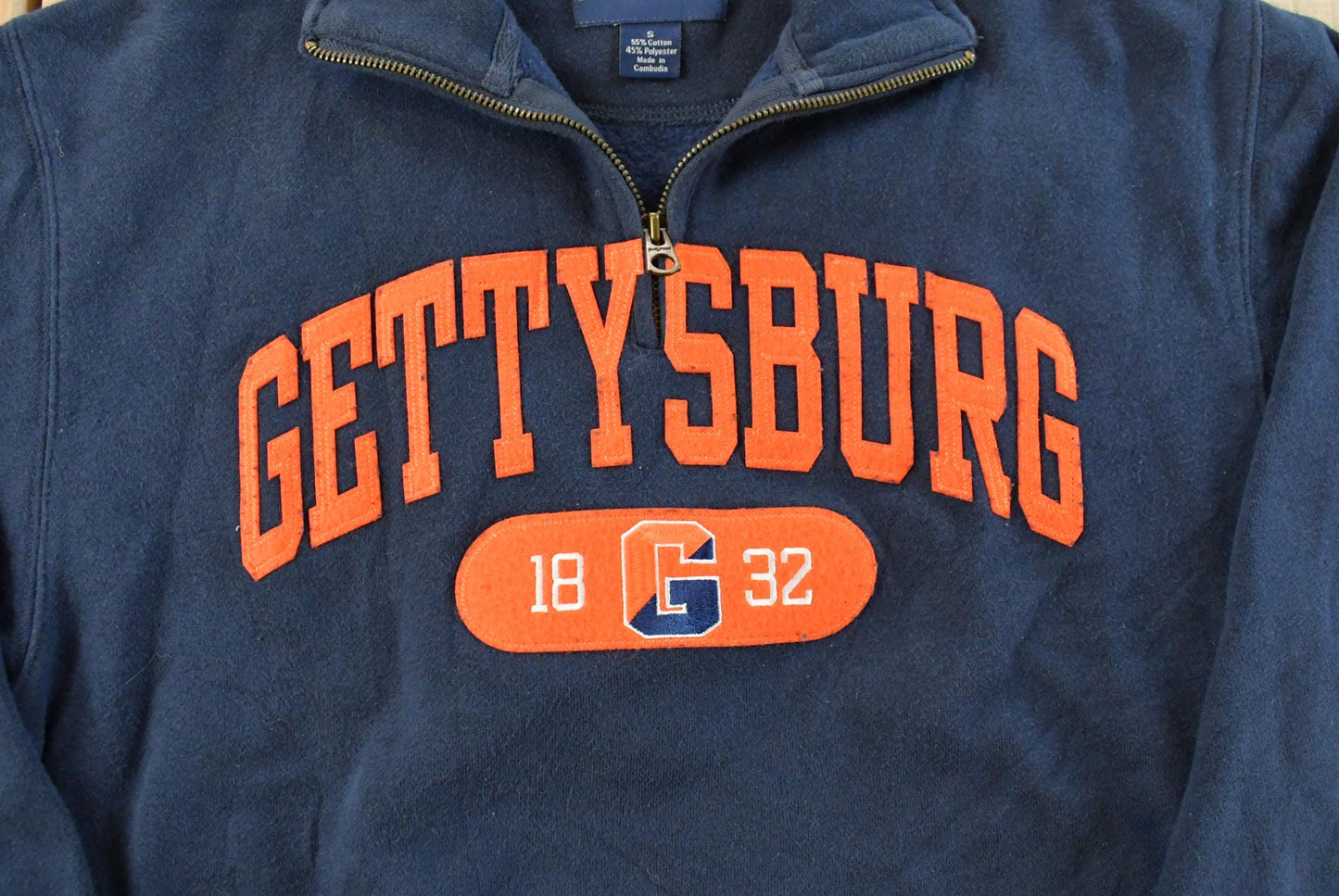 Vintage 2000s Gettysburg College Quarter Zip Sweatshirt Men's S