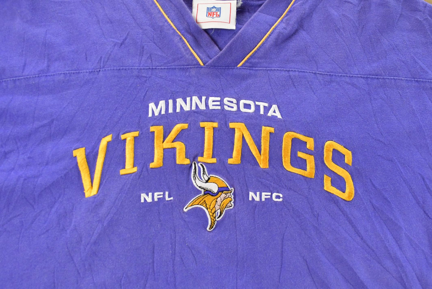 Vintage 2000s Minnesota Vikings NFL V-Neck T-Shirt Men's XL