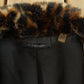 Vintage 1990s T Tahari Leopard Print Faux Fur Jacket Coat Women's Small