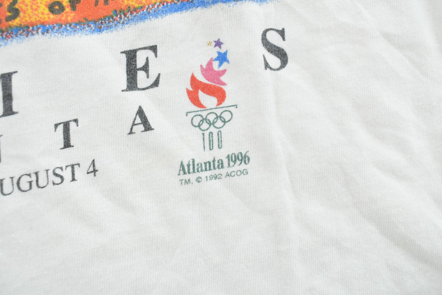 Vintage 1996 Atlanta Olympic Games American Flag Souvenir T-Shirt Men's XS