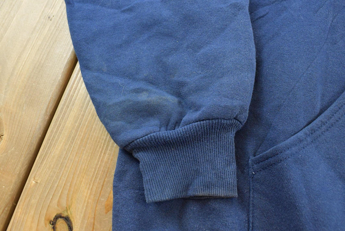 Vintage 1990s Russell Athletic Blank Blue Zip-Up Hoodie Sweatshirt Men's L