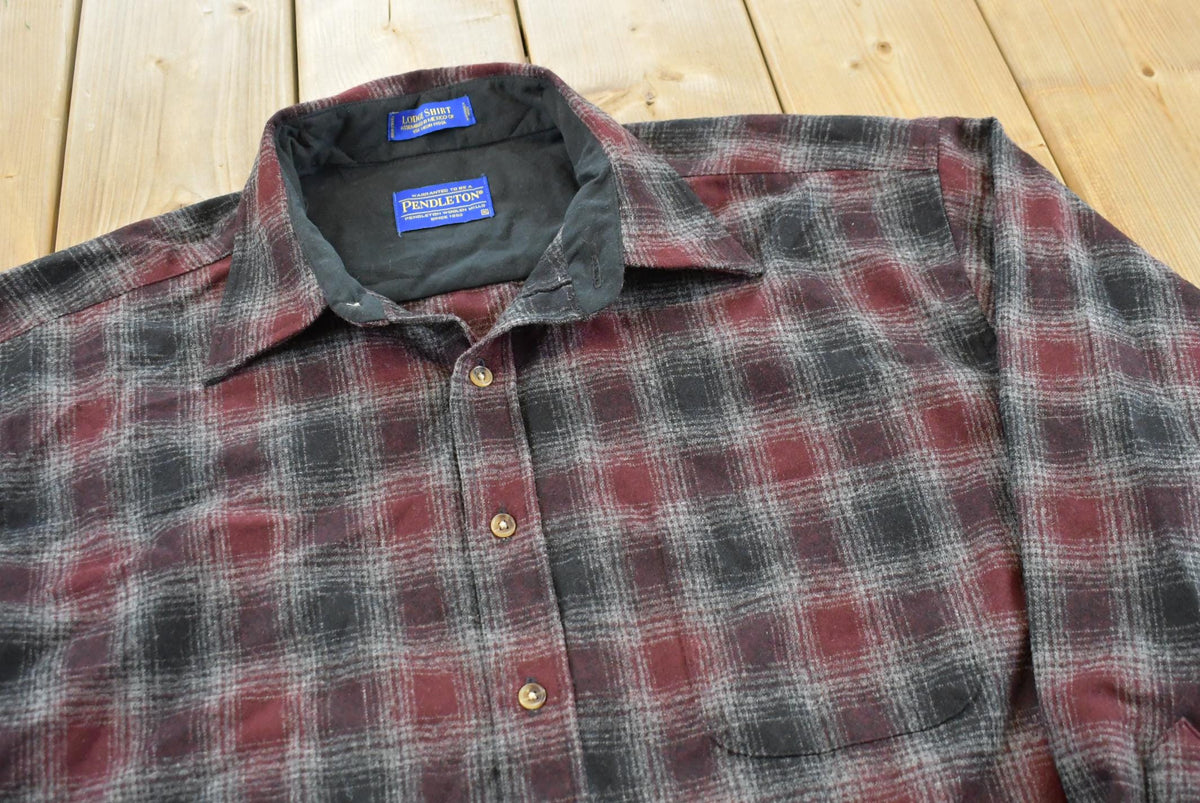 Vintage 2000s Pendleton Lodge Plaid Button Up Shirt Men's XL