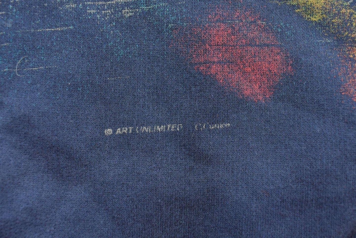 Vintage 1990s Water Wheel Forest All Over Print Quarter Button Sweater Men's XL