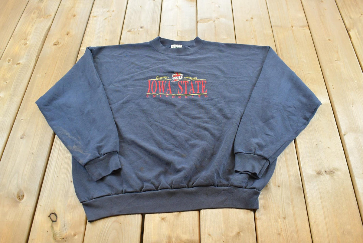 Vintage 1990s Iowa State University Cyclones Embroidered Collegiate Crewneck Sweater Men's L / Made In USA / 90s Streetwear / NCAA