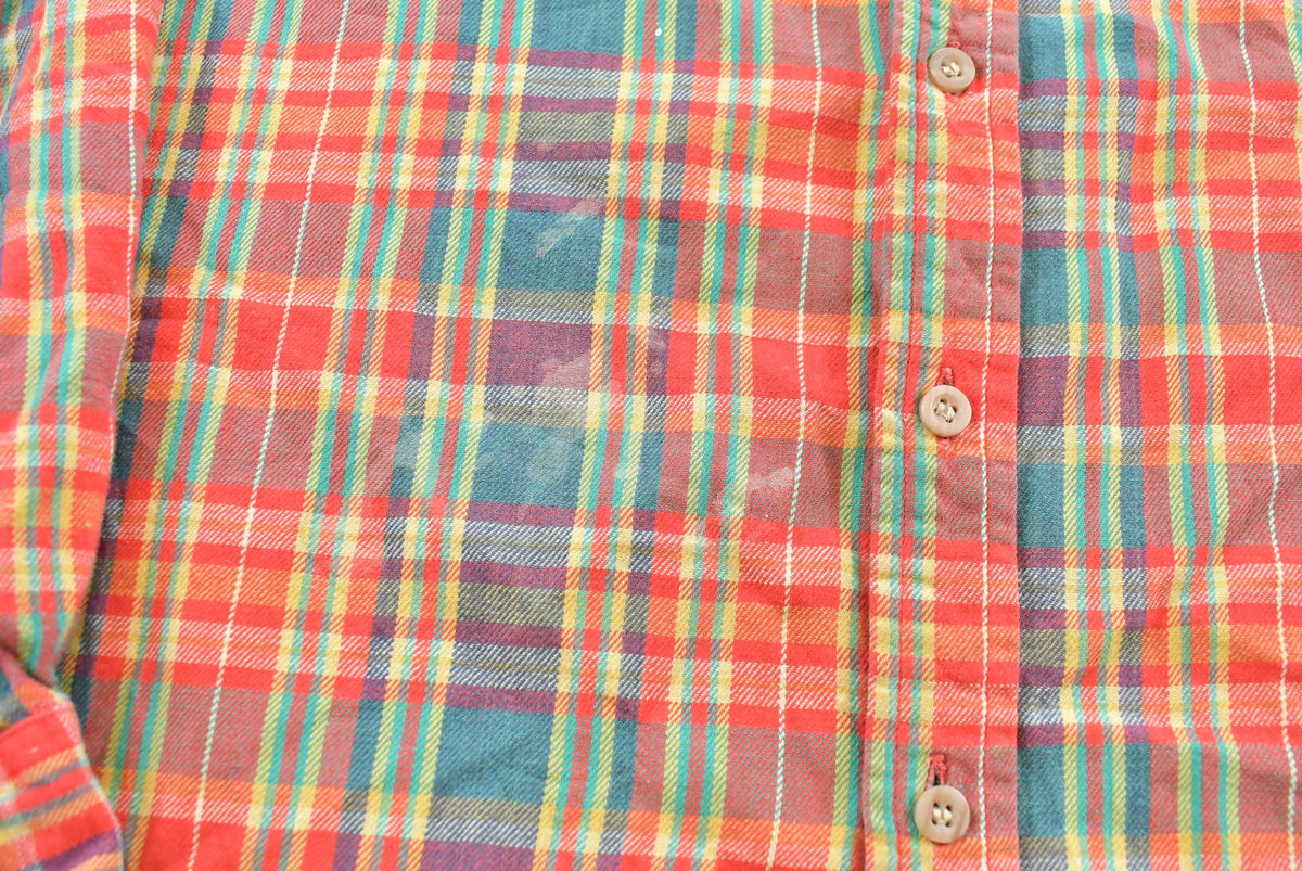 Vintage 1990s Boston Traders Plaid Flannel Button Up Shirt Men's M