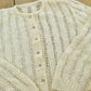 Vintage 1980s Crochet Knit Button Up Cardigan Sweater Women's M