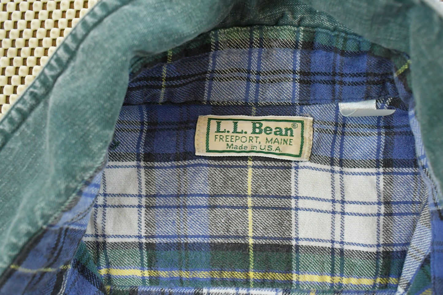 Vintage 1990s L.L. Bean Plaid Flannel Lined Button Up Shirt Men's M-L