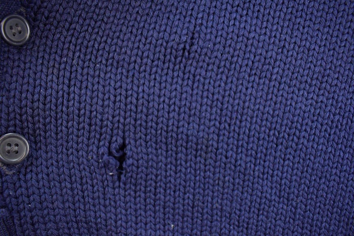 Vintage 1970s Thrashed L.L. Bean Knitted Cardigan Sweater Men's M
