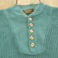 Vintage 1990s Eddie Bauer Henley Collar Quarter Button Cotton Knit Sweater Men's L / 90s Streetwear / Layering