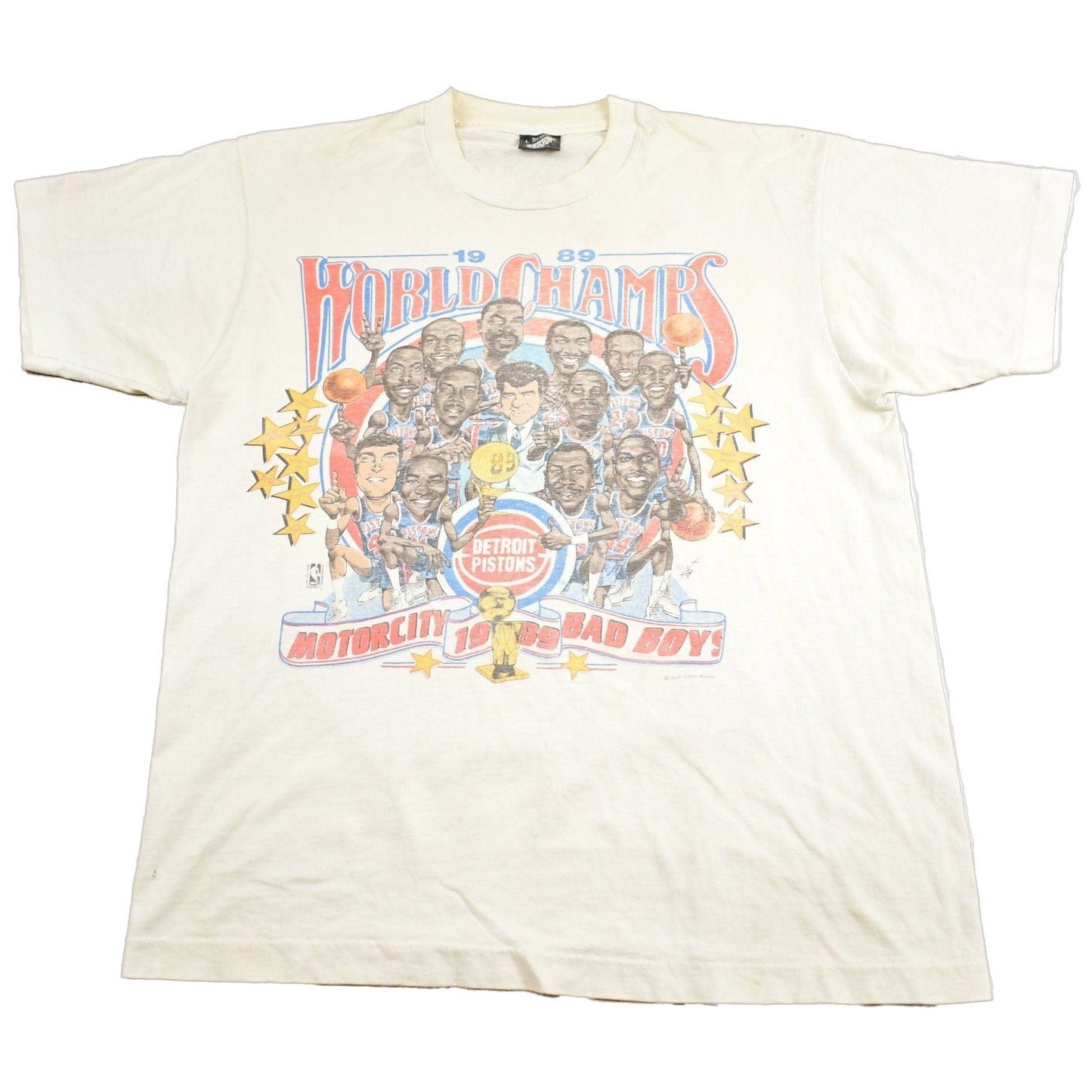 Vintage 1989 Detroit Pistons NBA World Champs Graphic T-Shirt Men's Large
