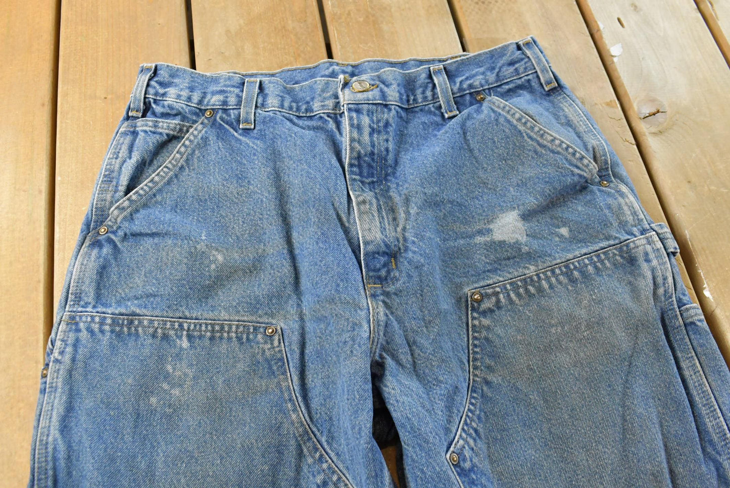 Vintage 2000s Carhartt Double Knee Denim Blue Jeans Men's 32 x 30