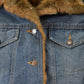 Vintage Y2K St. John's Bay Faux Fur Denim Jean Trucker Jacket Women's M