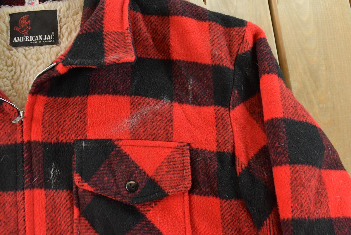 Vintage 1980s American Jac Buffalo Plaid Wool Hunting Jacket Men's 2XL