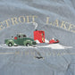 Vintage 1990 Sun Faded Detroit Lakes Minnesota Embroidered Souvenir Crewneck Sweatshirt Men's L