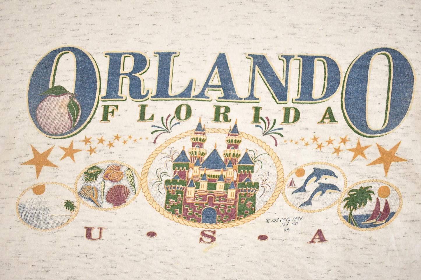 Vintage 1990's Orlando Florida Double Collar Souvenir Travel T-Shirt Mens M