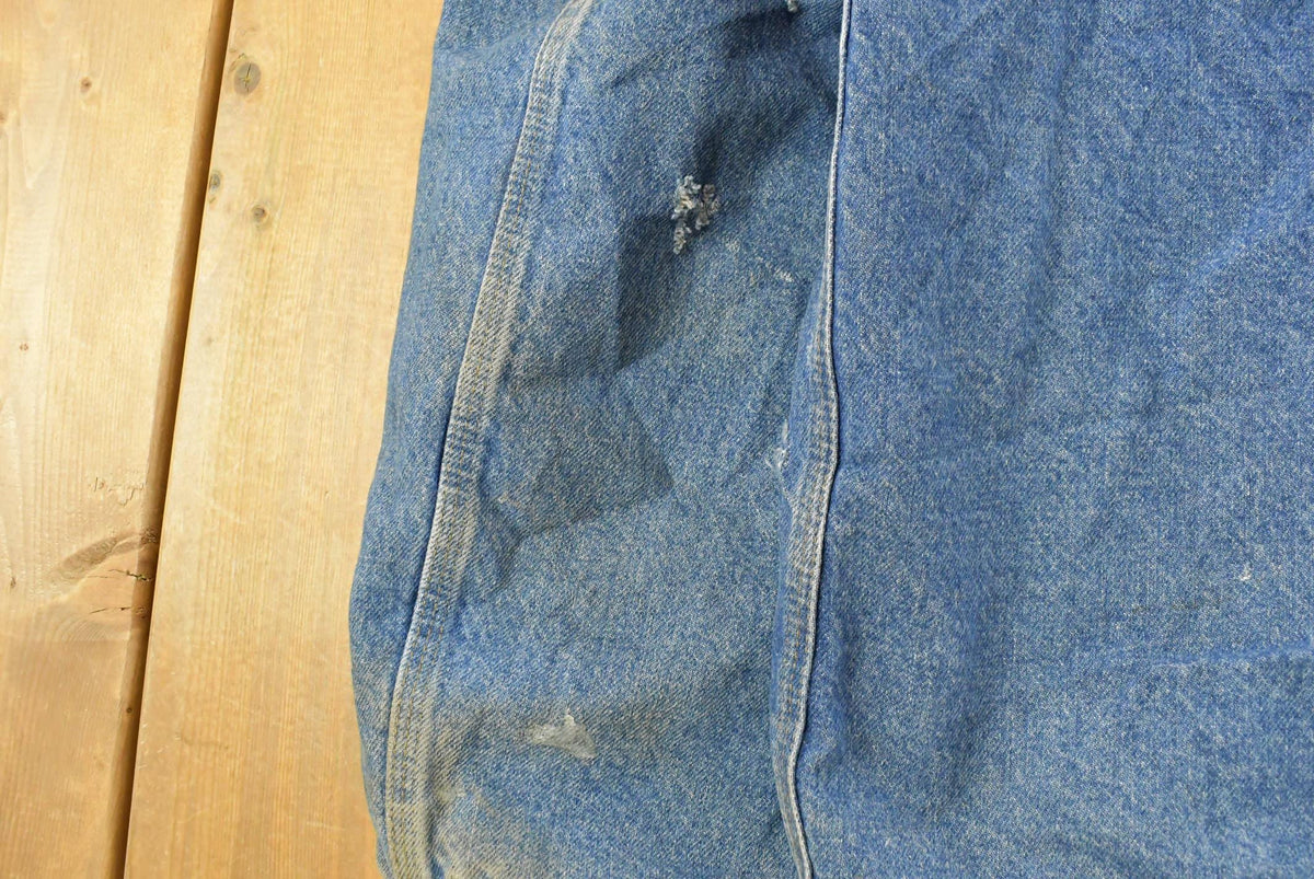 Vintage 1990s Carhartt Denim Flannel Lined Hooded Jacket Men's XL Tall