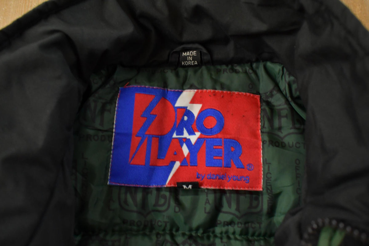 Vintage 1990s Green Bay Packers NFL Football Pro Player Puffer Jacket Men's Medium