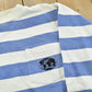 Vintage 1980s 10th Gear Striped Globe Print Crewneck Sweatshirt Men's M