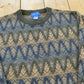 Vintage 1990s Towncraft Striped Acrylic Knit Crewneck Sweater Men's M