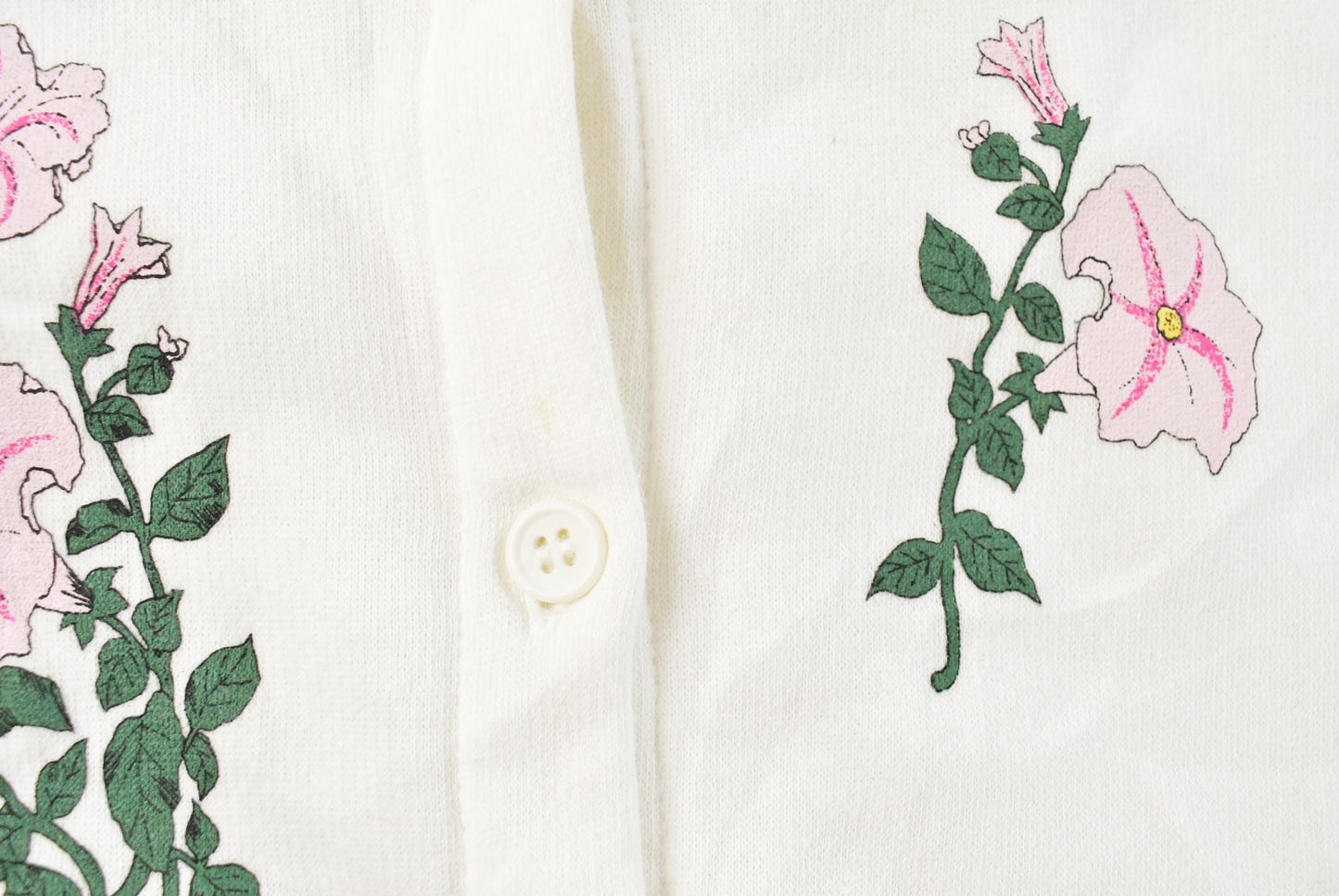 Vintage 1990s Flowers Graphic Cardigan Sweatshirt Women's XL