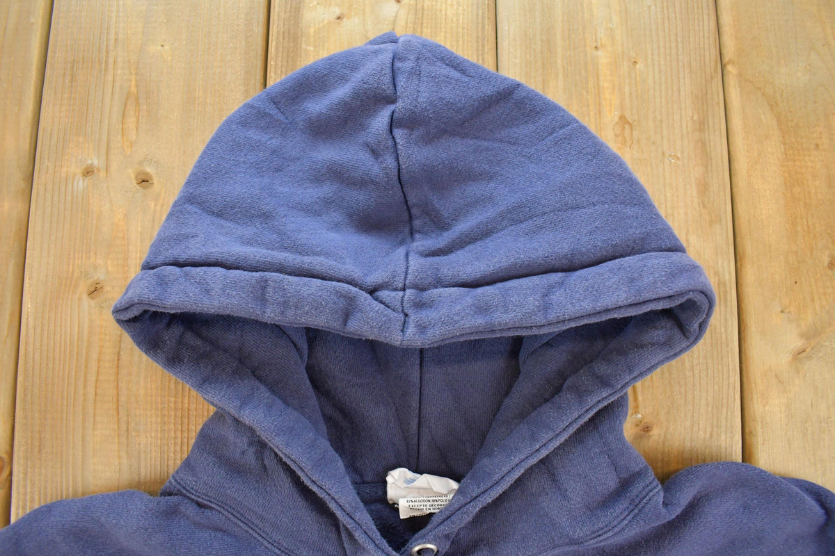 Vintage 2000s Sun Faded Champion Reverse Weave Blank Navy Blue Hoodie Sweatshirt Men's S