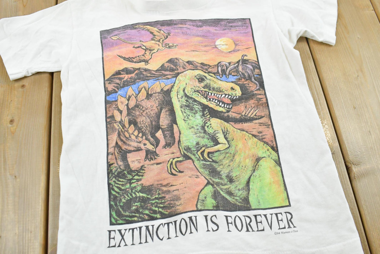 Vintage 1994 Extinction is Forever Dinosaurs T-Shirt Men's XL
