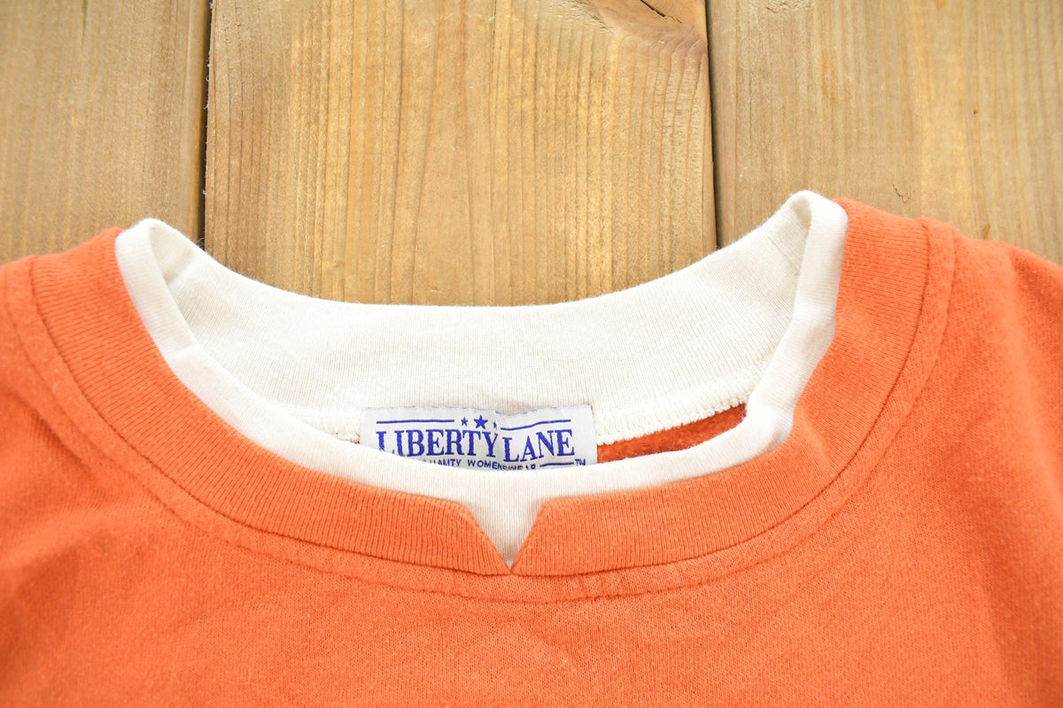 Vintage 1990s Liberty Lane Cute Owl Embroidered Crewneck Sweatshirt Women's M