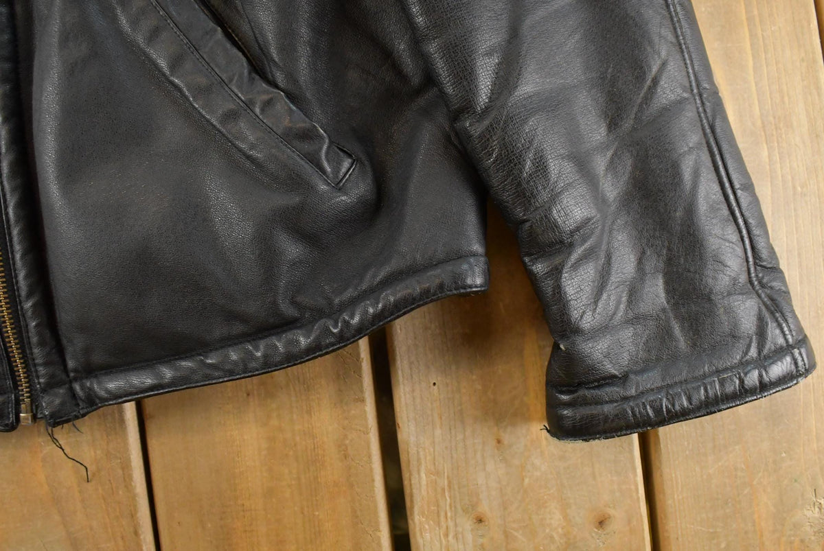 Vintage 1990s Wilsons Leather Sherpa Flight Jacket Men's Small