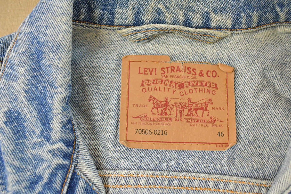 Vintage 1990s Levi's Denim Jean Trucker Jacket Men's L