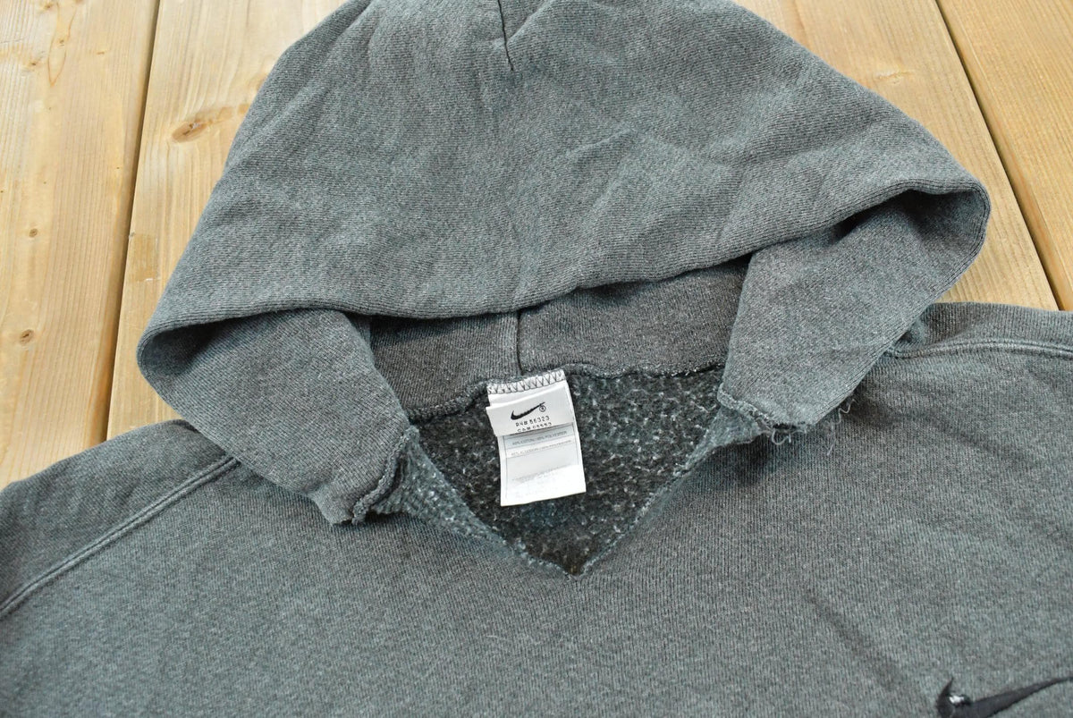 Vintage 1990s Cut Collar Nike Mini Swoosh Hoodie Men's L