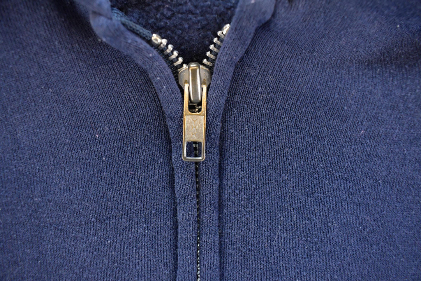 Vintage 1990s Russell Athletics Blank Navy Blue Full Zip Hoodie Sweatshirt Men's L