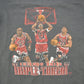Vintage 1990s Chicago Bulls NBA Triple Threat Jordan Rodman Pippen Graphic T-Shirt Youth M