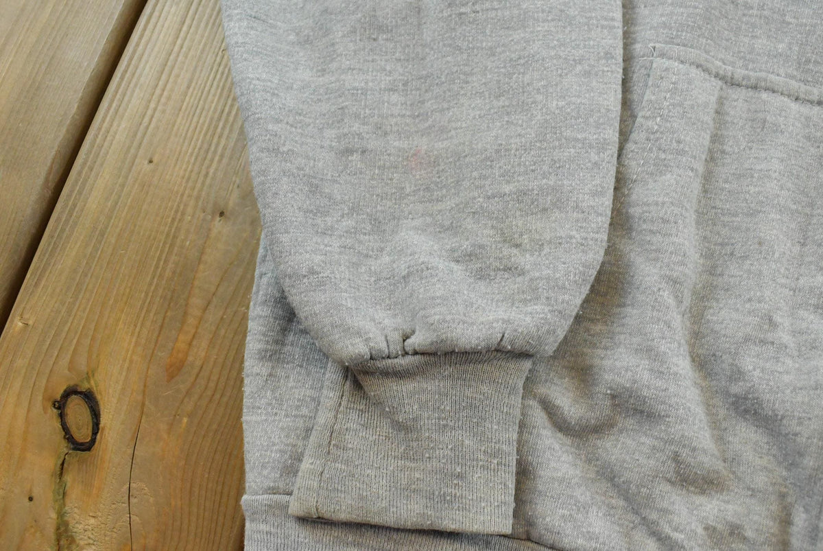 Vintage 1990s Bronzini Blank Grey Thermal Lined Full Zip Hoodie Men's L