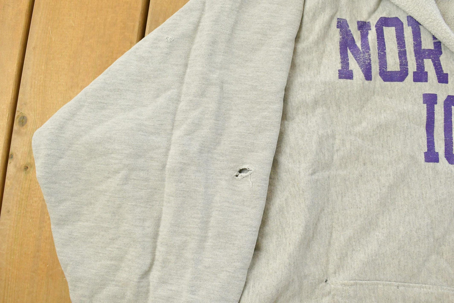 Vintage 1990s University of Northern Iowa Distressed Champion Reverse Weave Hoodie Sweatshirt Men's 2XL