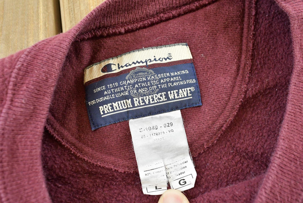 Vintage 2000s Champion Blank Maroon Reverse Weave Crewneck Sweatshirt Men's L