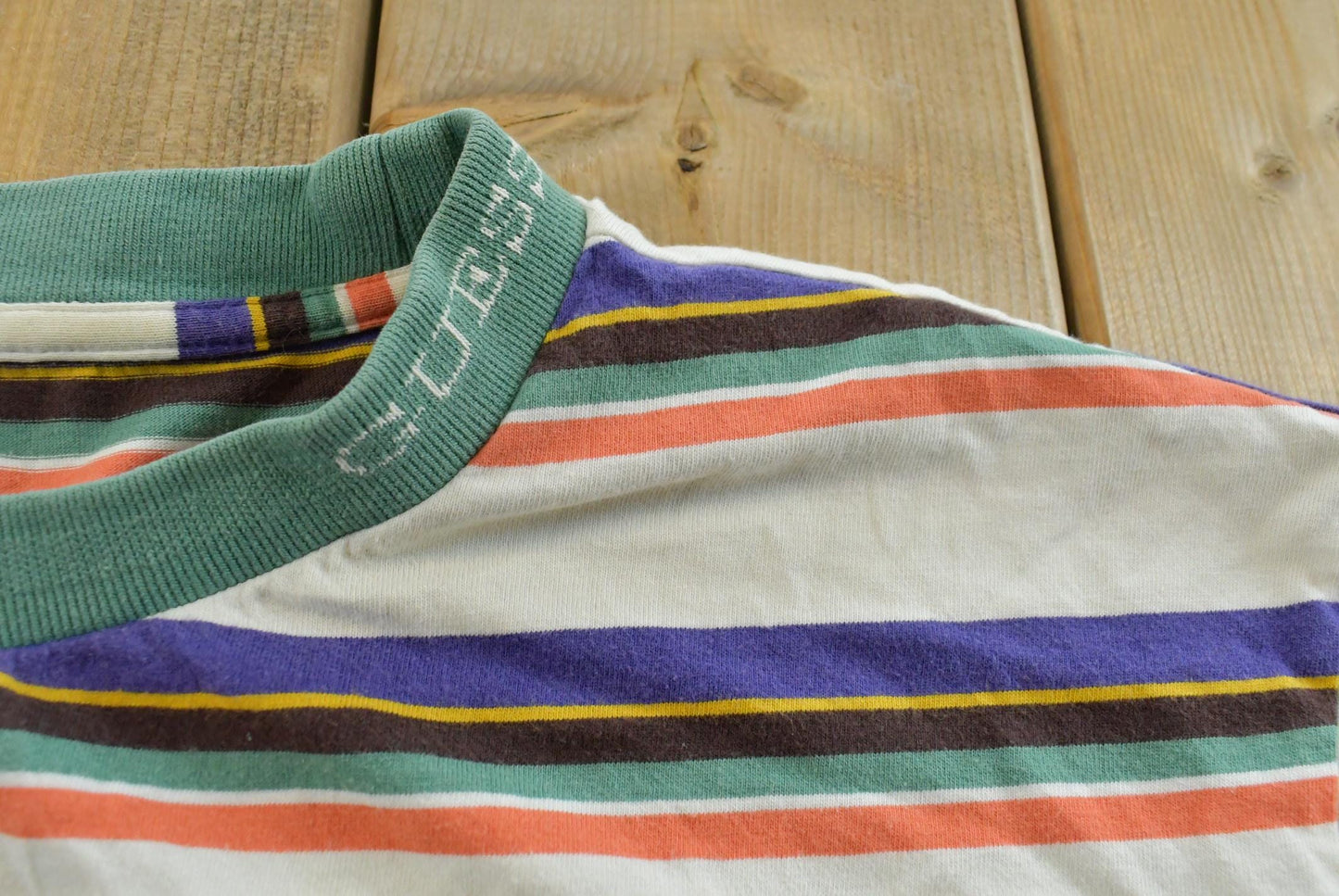 Vintage Y2K Guess Striped T-Shirt Womens 2XL