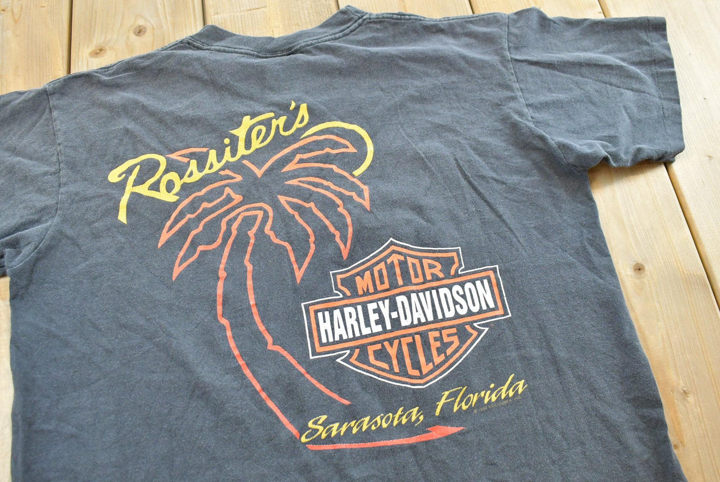 Vintage 1992 Eagle vs Dragon Harley Davidson Sarasota Florida T-Shirt Mens M