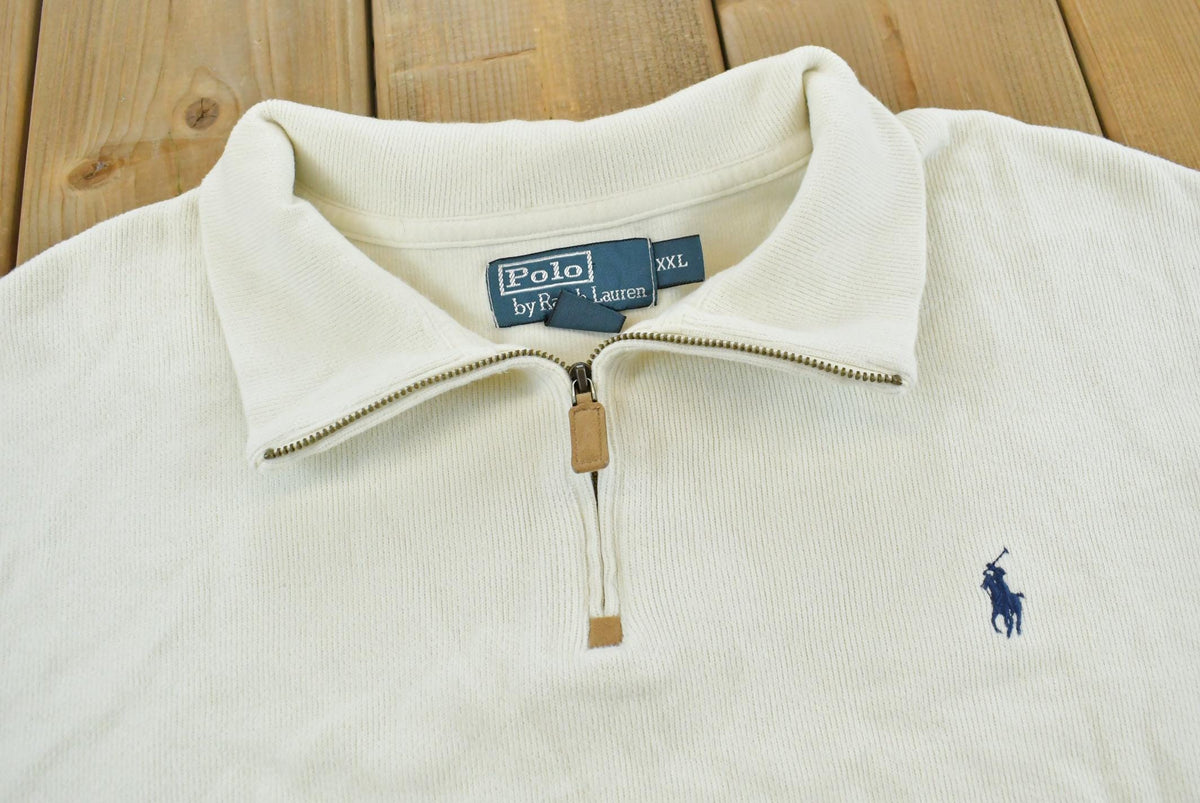 Vintage 1990s Polo Ralph Lauren Quarter Zip Sweatshirt Men's 2XL