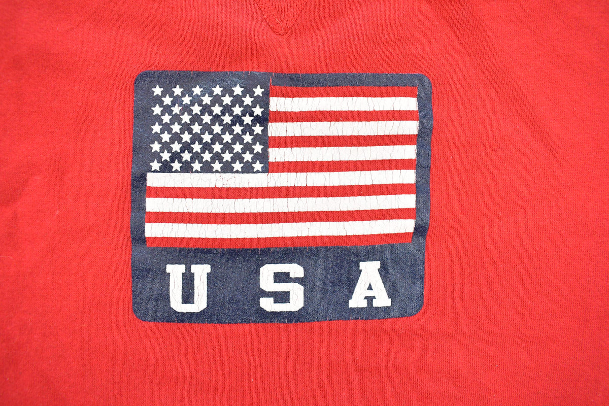Vintage 1990s USA American Flag Souvenir Crewneck Sweatshirt Men's M