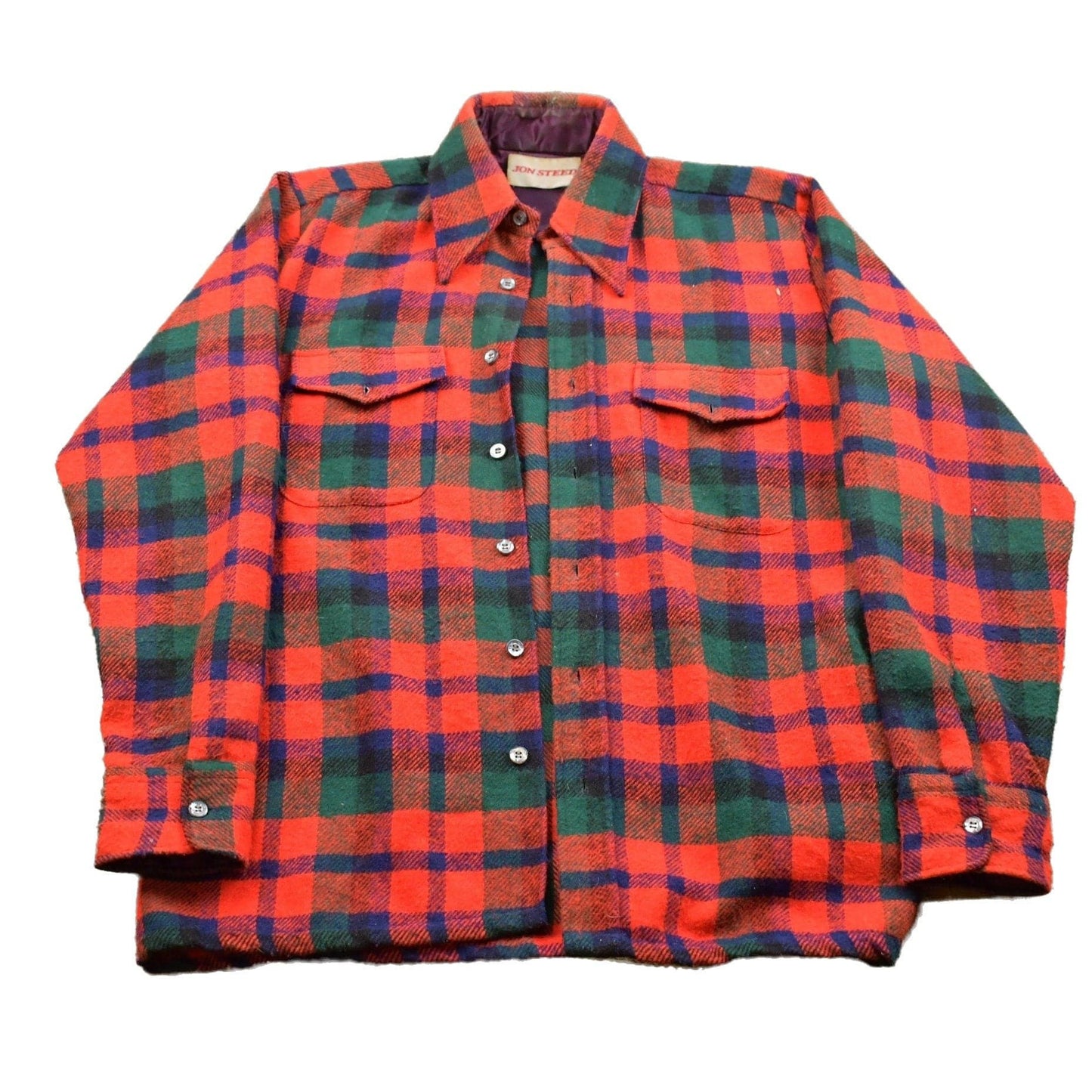 Vintage 1990s John Steed Lined Plaid Button Up Shirt Men's Large